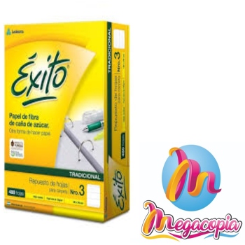 REPUESTO EXITO TRADICIONAL Nº3 X480 hojas CUADRICULADAS